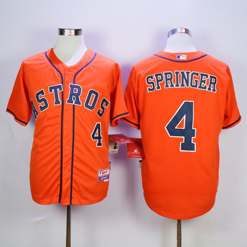Men Houston Astros #4 Springer Oragne MLB Jerseys